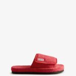 Hunter Women's Terry Towelling Beach Platform Adjustable Slide Rowan Pink
