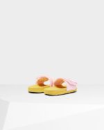 Hunter Women's Terry Towelling Logo Adjustable Slides Foxglove Pink-Primrose Yellow - Image 5
