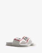Hunter Women's Terry Towelling Logo Adjustable Slides White - Image 3