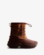 Hunter Women's Wanderer Vegan Shearling Insulated Short Snow Boots Mawson Creek-Muted Berry - Image 2
