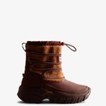 Hunter Women's Wanderer Vegan Shearling Insulated Short Snow Boots Mawson Creek-Muted Berry