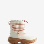 Hunter Women's Wanderer Vegan Shearling Insulated Short Snow Boots White Willow-Gum