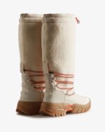 Hunter Women's Wanderer Vegan Shearling Insulated Tall Snow Boots White Willow-Gum - Image 4