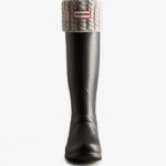 Recycled Mini Cable Knitted Cuff Tall Boot Hunter Socks